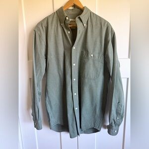 Eddie Bauer Men's Green Plaid Button Down Shirt